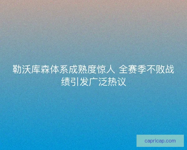 勒沃库森体系成熟度惊人 全赛季不败战绩引发广泛热议 勒沃库森体系成熟度惊人 全赛季不败战绩引发广泛热议