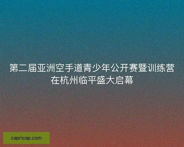 第二届亚洲空手道青少年公开赛暨训练营在杭州临平盛大启幕